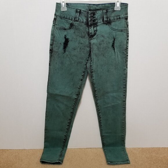 Lovesick jeans 3 distressed acid wash tie dye skinny low rise denim Hot Topic - Picture 1 of 16